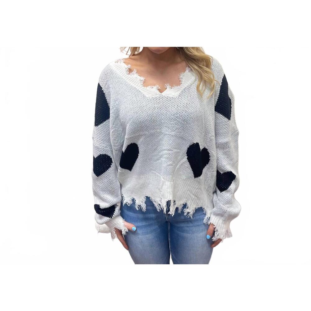 NEW TREND SHOP touch my heart sweater in black